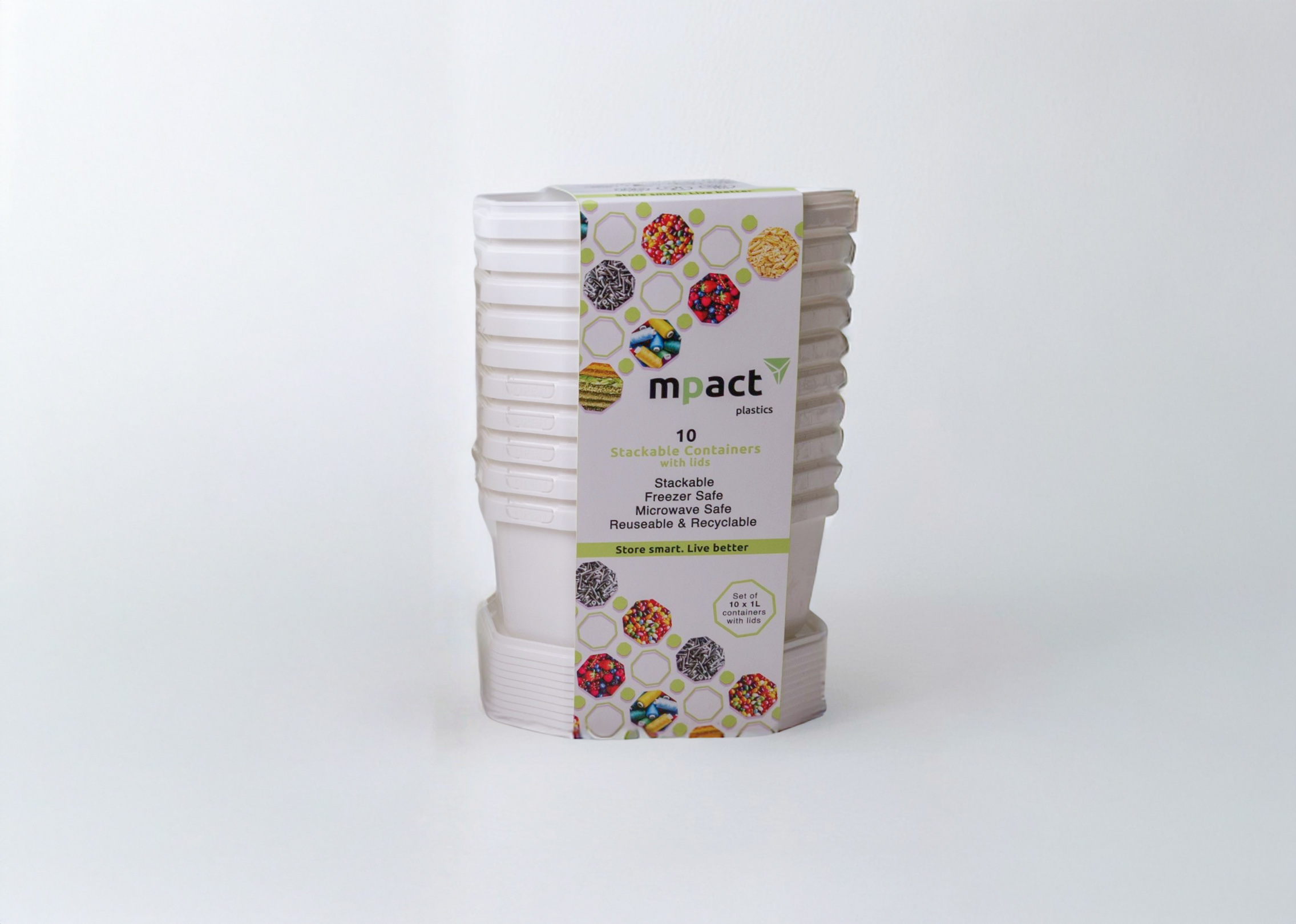 1000ml Octagon Tub & Lid