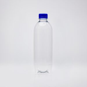 500ml Clear PET Water Bottle with Blue Screw Top Closure
